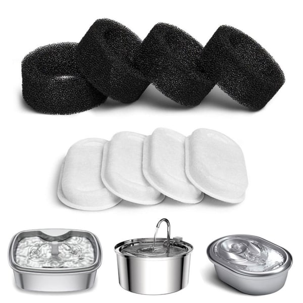 Pet Fountian Filter Vandfiltre 8 STK 8 STK 8 Pcs