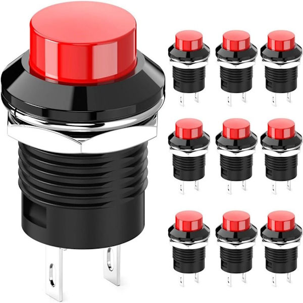 10 stk trykknapafbryder Momentary Mini