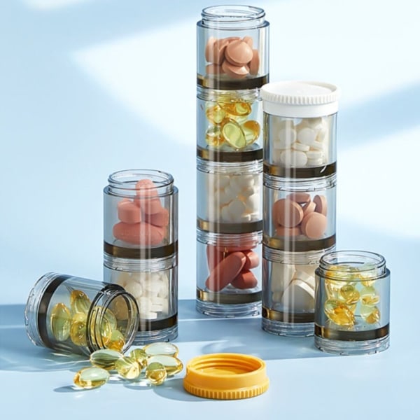 Ukentlig Pilleboks Travel Pill Organizer HVIT white