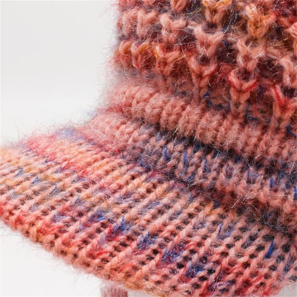 Ull stickad mössa Scarf mössa Set ROSE RED rose red