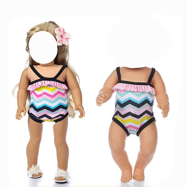 1sett Dukkebadedrakter Miniatyr blondebikini 2 2 2