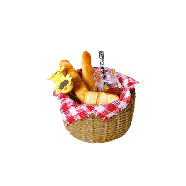 Miniatyyri leipäkori nukkekodin ruoka VIHREÄ green