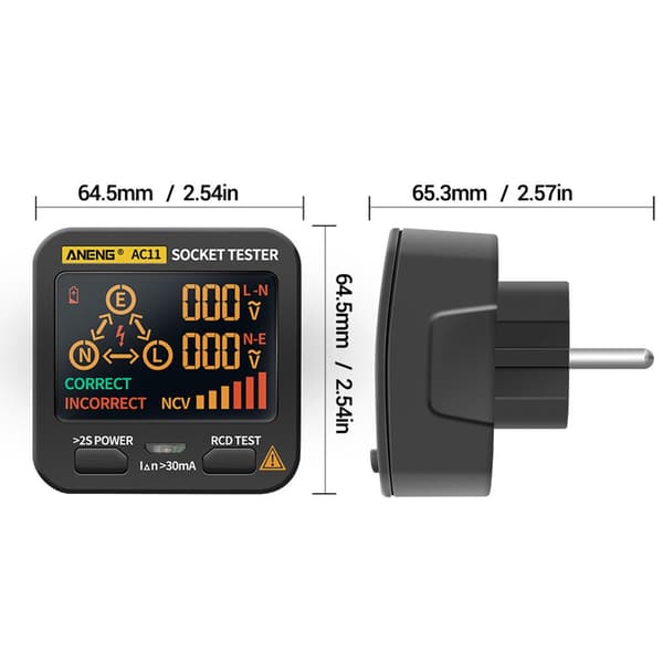 ANENG AC11 Digital Smart Socket Tester Spänningstest