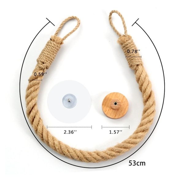 Toalettpappershållare i hamprep HEMP ROUND HOOK HEMP ROUND HOOK Hemp Round Hook