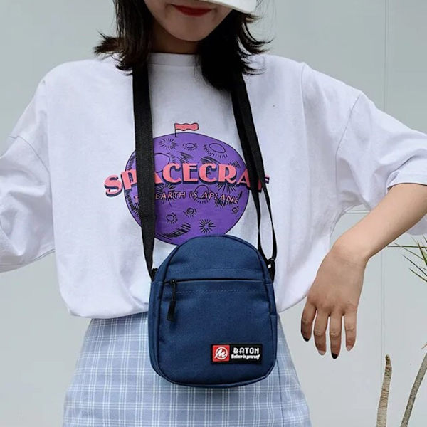 Mobil lerretsveske Crossbody dameveske MØRKEBLÅ dark blue