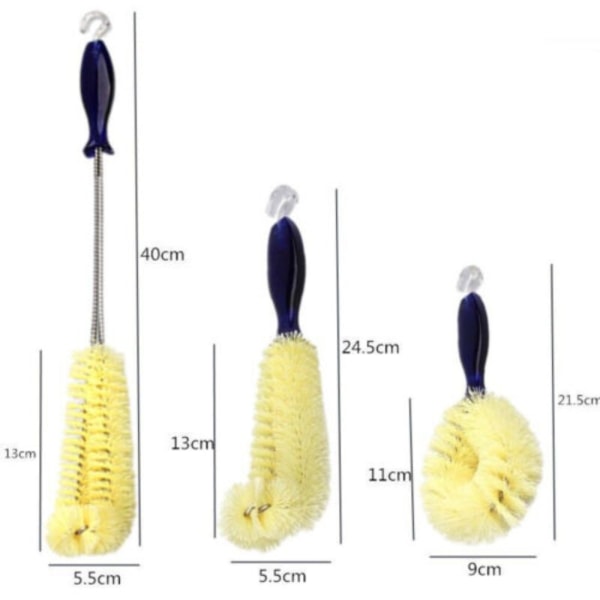 Flaskrengöringsborste Potborste 3 3 3
