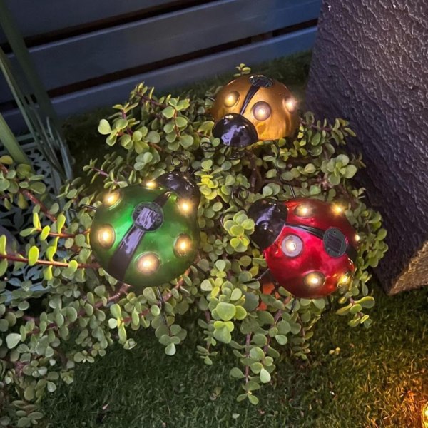 Ladybug plenlamper Solar LED-lys RØDT red