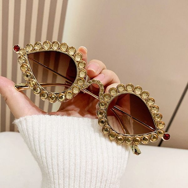 Rhinestone Aurinkolasit Diamond aurinkolasit GOLD-GOLD GOLD-GOLD Gold-Gold