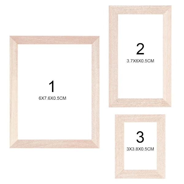 4 kpl puuhuonekalujen valokuvakehys malli 3X3,8X0,5CM3 3 3x3.8x0.5cm3
