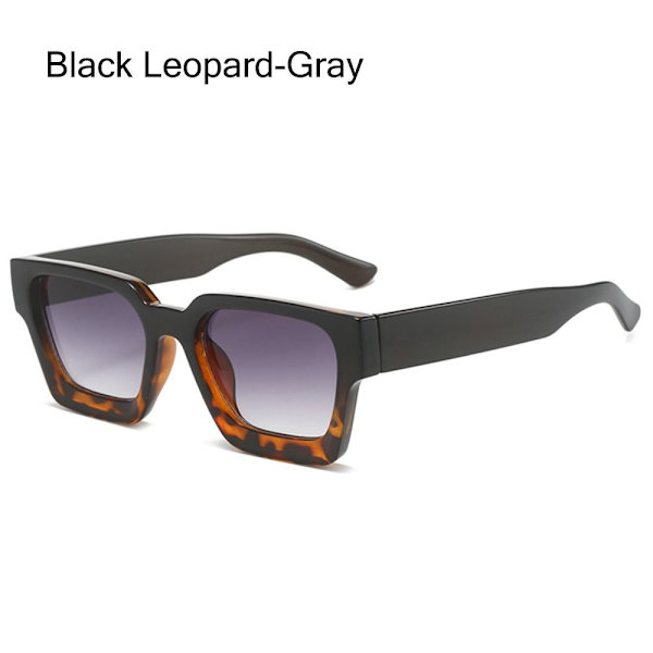 Tykke Firkantede Solbriller Rektangelskærme SORT LEOPARD-GRÅ Black Leopard-Gray