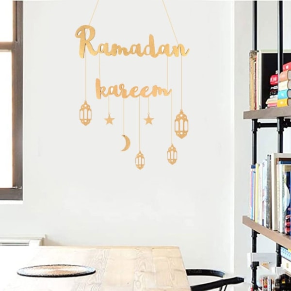 Eid Mubarak Ramadan Kareen Hængende Alfabet Vedhæng SORT