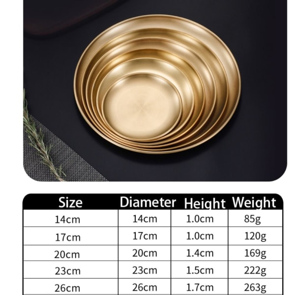 Runde Tallerkener Benspyttefad GULD-14CM GULD-14CM Gold-14cm