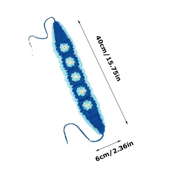 Hæklet Blomster Pandebånd Halstørklæde Strikket Hårbånd GRØN Green