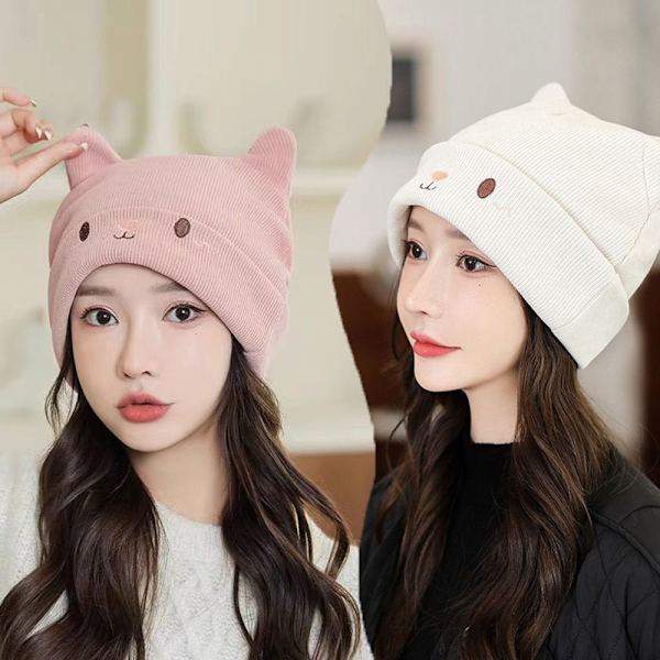 Knitting Cap Hat Pipo Bonnet MUSTA black