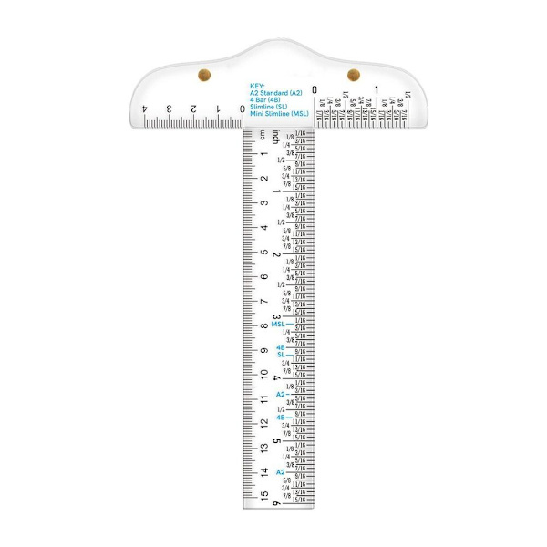 T-Square-linjal Gradert T-Ruler Inch Metrisk T-Square