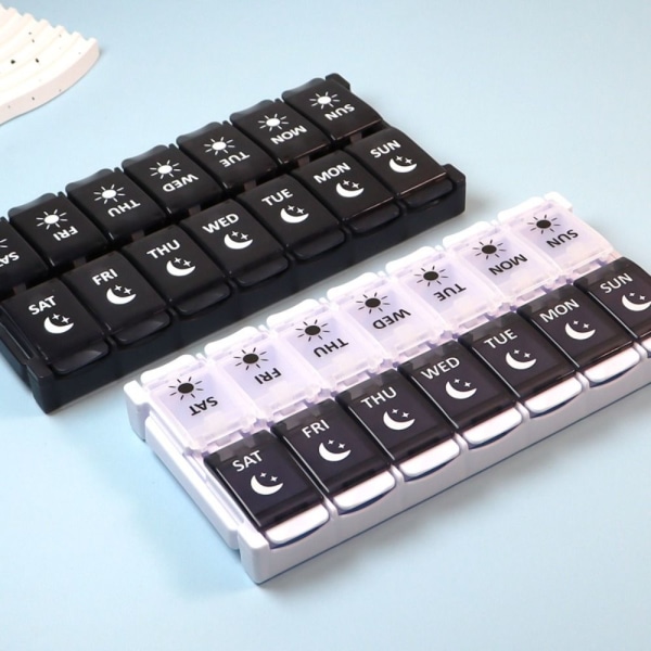 7 Days Pill Box 14 Grids Weekly Lääkesäiliö 2 2 2