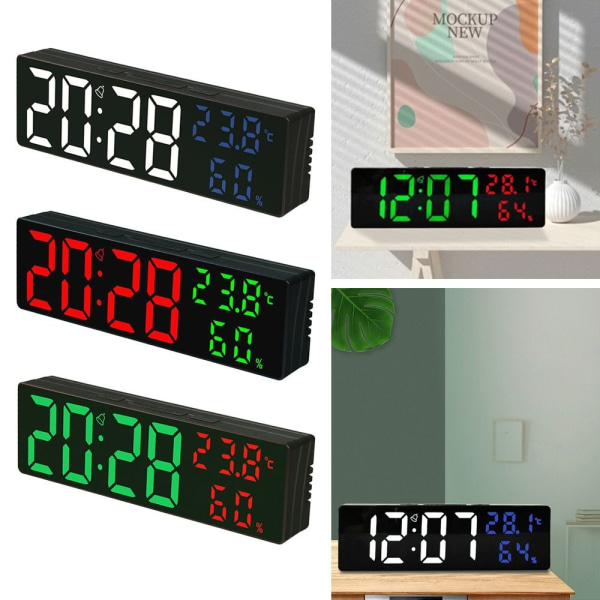 Digital Väggklocka Elektronisk LED-Klocka 3 3