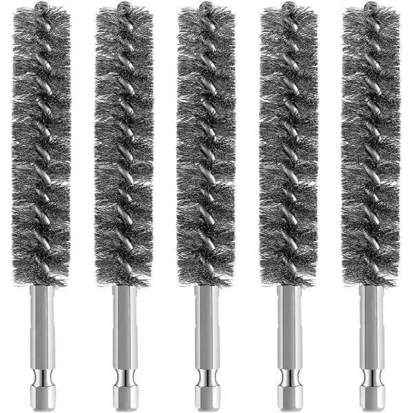 5 stk Bore Brush Bristles Stålbørste Skrapebørster