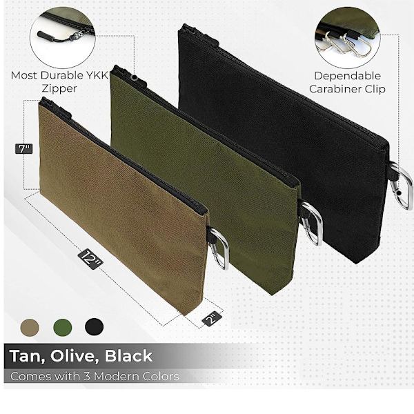 Työkalupussi Vetoketjukassi MUSTA MUSTA Black