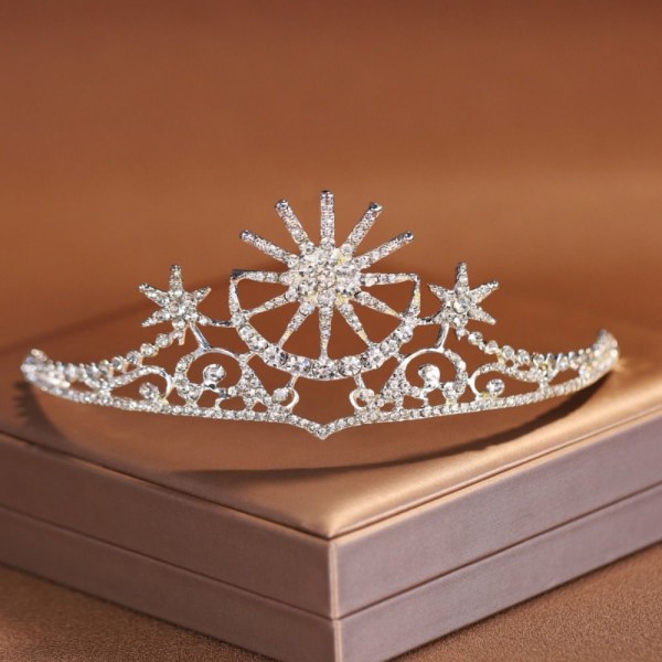 Star Crown tekojalokivi Tiara SILVER silver