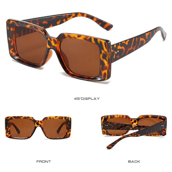 Rektangulära solglasögon 90-talssolglasögon LEOPARD LEOPARD Leopard