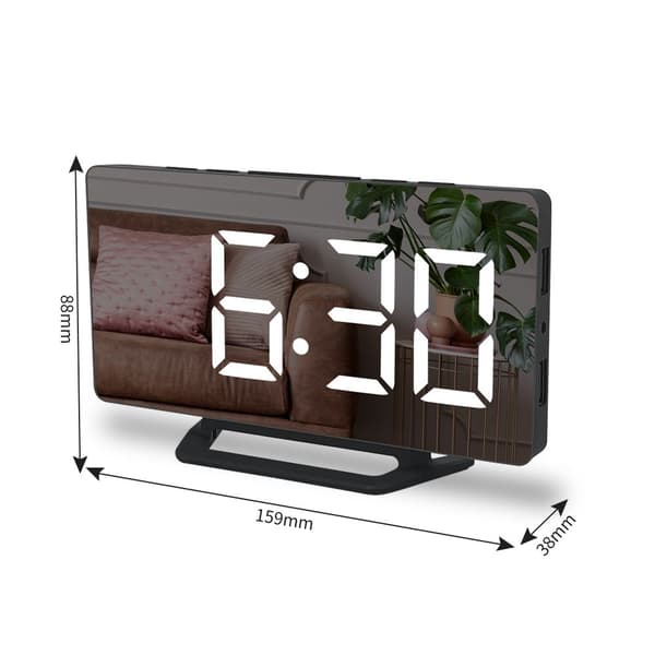 Digital väckarklocka spegelklocka RÖD red