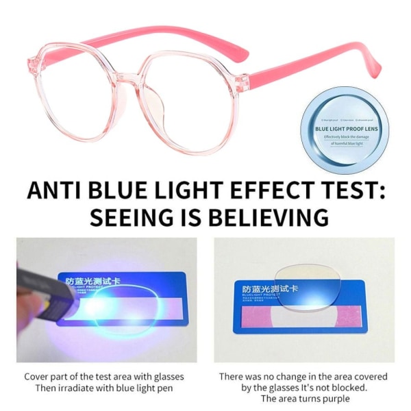 Lasten Anti-Blue Light Glasses Pyöreät silmälasit PINK Pink