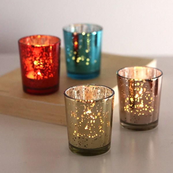 Ljusstake Cup Starry Sky Glas Ljusstake GULD Gold