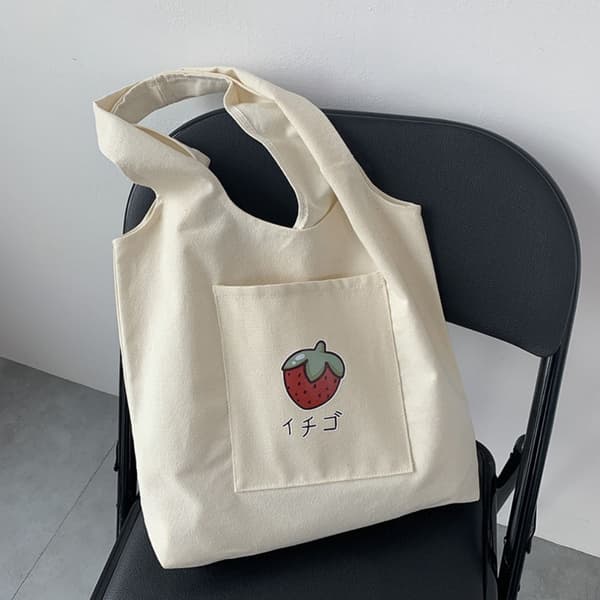 Indkøbstaske Tekstmønstertryk Beige Taske B B B