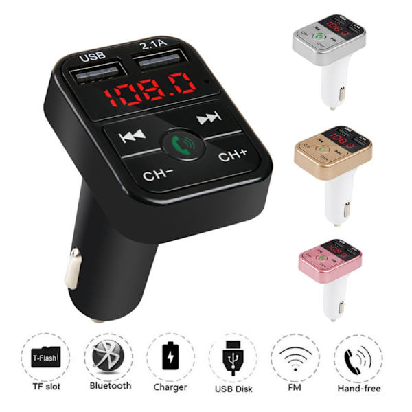 Bil Bluetooth-mottaker Bil MP3-spiller SØLV Silver