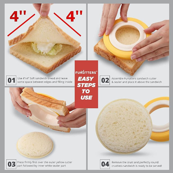 4 stk Sandwich Form Tusi Maker SÆT SET
