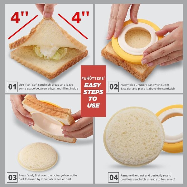 4 stk Sandwichform Tusi Maker GUL 2STK GUL 2STK yellow 2pc