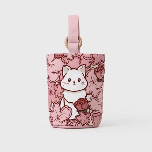 Dejlig Cat Bucket Bag Cylinder Tasker Frokostpose