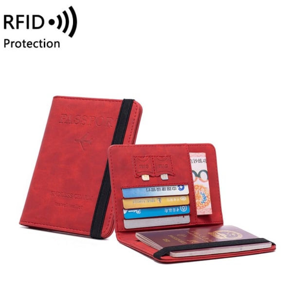 RFID Passhållare Passväska RÖD red