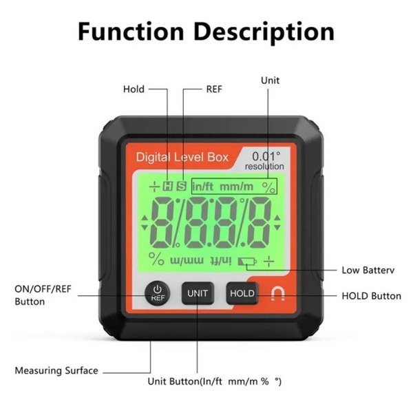 Digital Level Inclinometer SORT Black