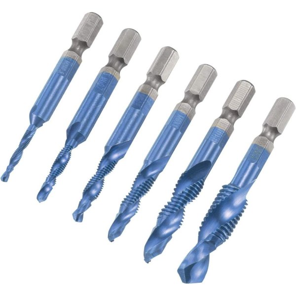 6st Kombinationsborr- och set Drill Set tapp