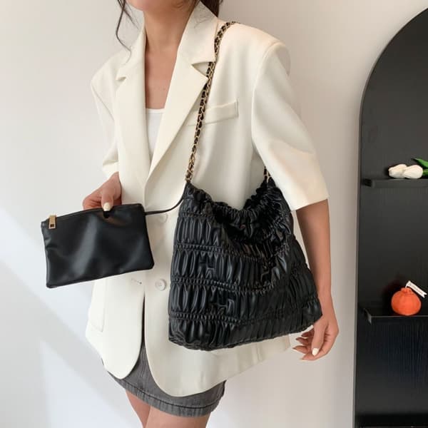 Ruched Håndvesker Skuldervesker HVIT White