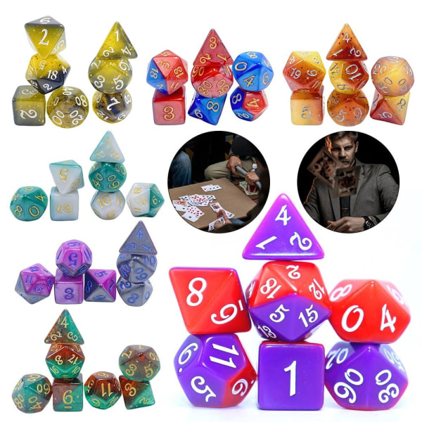7stk/sett DND-terninger Polyhedriske terninger STYLE 21 STYLE 21 Style 21