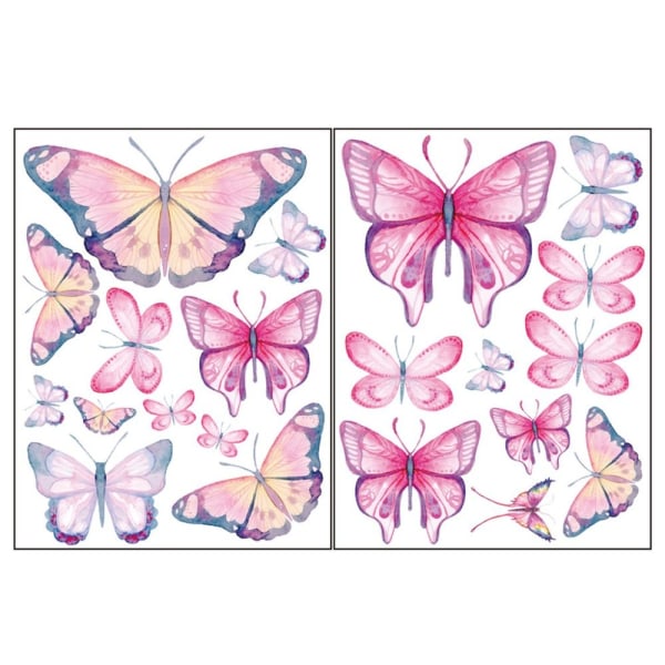 Lysende sommerfugle vægklistermærker Glødende sommerfugle Decals PINK pink