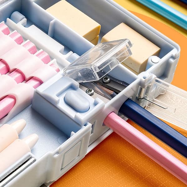 Multifunksjons dobbeltlags penneske Creative Stationery Organizer