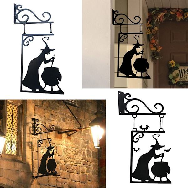 Witch Silhouette Patsas Puutarhakulmakyltti 40X23CMBLACK WITCH 40x23cmBlack Witch