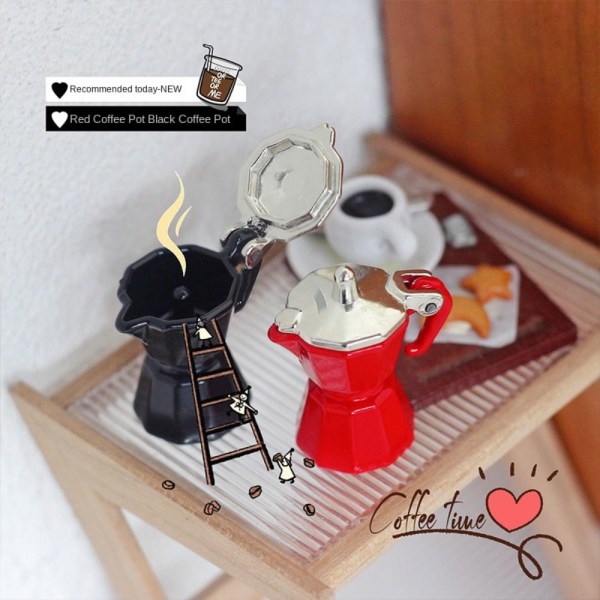 Miniatyr kaffetrakter leke Mini kaffekanne SVART black