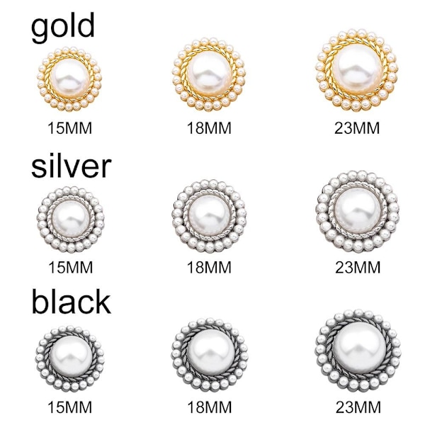 10st Pearl Clothing Knappar Skjorta Knappar GULD 18MM10ST 10ST gold 18MM10pcs-10pcs