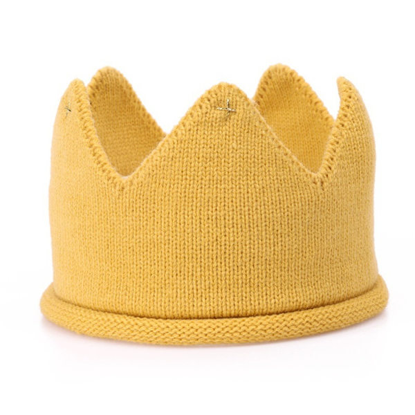 Crown Baby Hat Nyfødt pige Dreng Hat GUL GULD LINJE GULD LINJE Yellow Gold Line-Gold Line