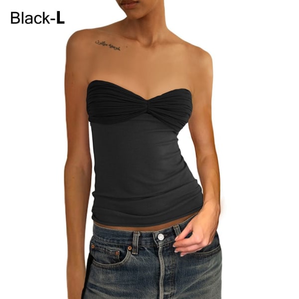 Naisten Crop Topit Y2K T-paita MUSTA L L Black L-L