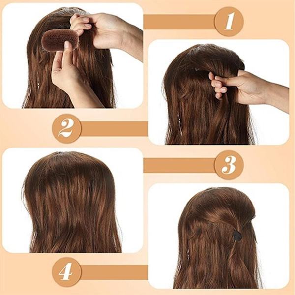 3 Stk Forhøjer Hårnål Puffy Hair Pad SORT Black