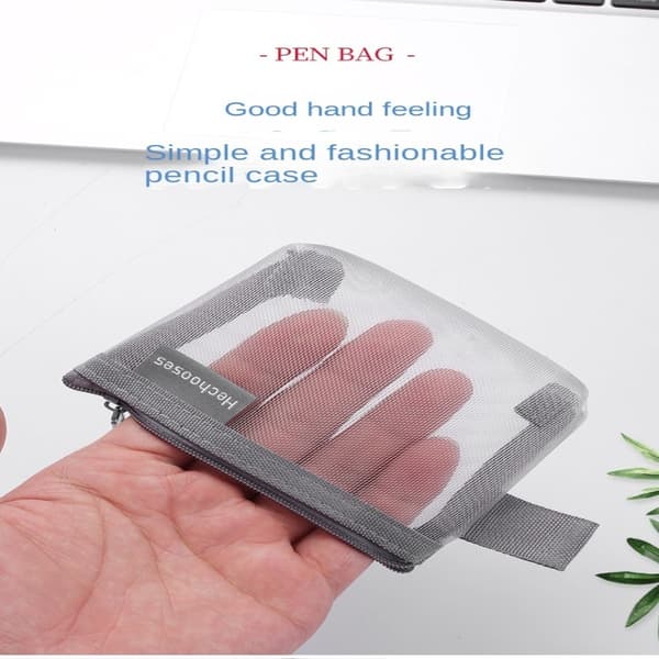 4 Stk Mesh Filpose Puslespil Opbevaringspose SORT Black