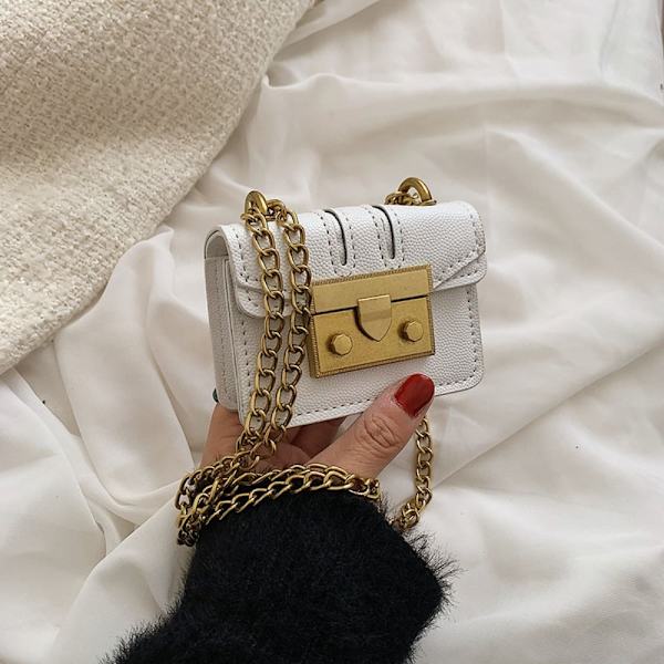 Lyx designer handväska kedja kvinnlig väska VIT White