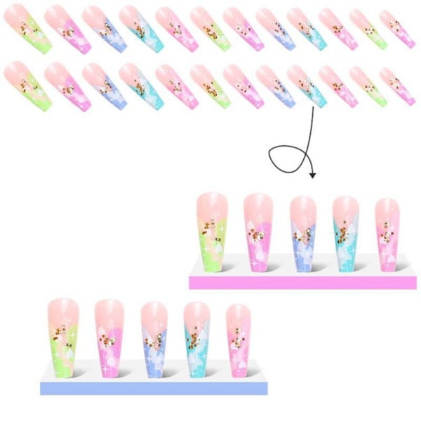 Franske falske negle Ballerina falske negle 4 4 4
