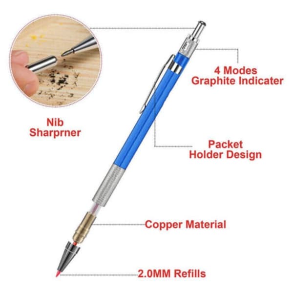 Solid Carpenter Pencil Träbearbetningsmärkning Mekanisk Kit
